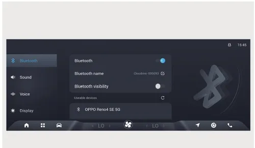 تنظیمهای داخلی سیستم (Bluetooth)