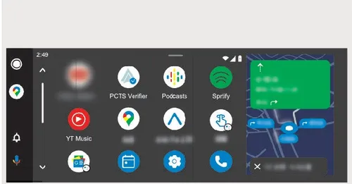 صفحه برنامههای کاربردی Android Auto در مانیتور