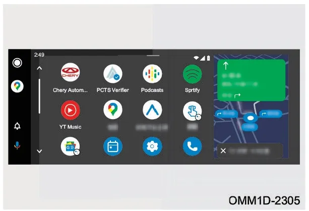 تصویر صفحه کاربری Android Auto در مانیتور