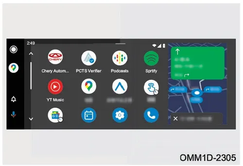 تصویر صفحه کاربری Android Auto در مانیتور