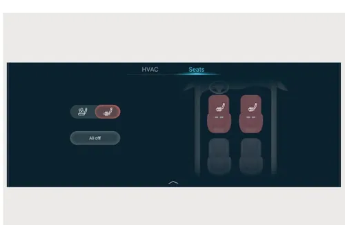 رابط کاربری تنظیمات گرمکن صندلی در مانیتور