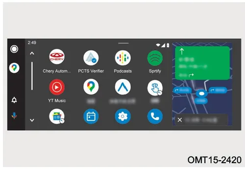 صفحه برنامه‌های کاربردی مانیتور خودرو