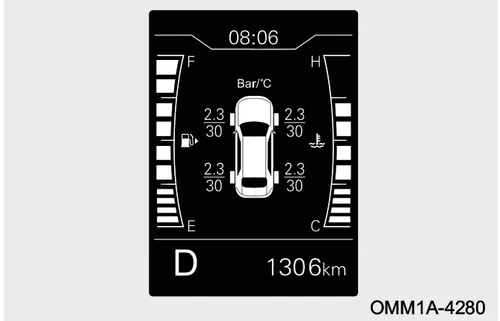 صفحه نمایش اطلاعات سیستم TPMS