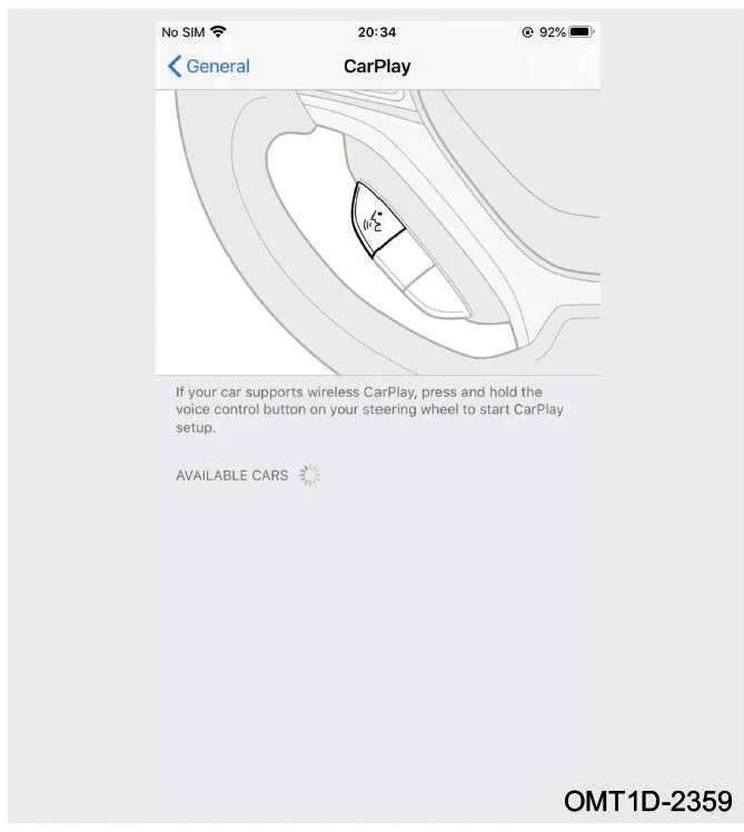 رابط کاربری تنظیمات CarPlay در گوشی موبایل