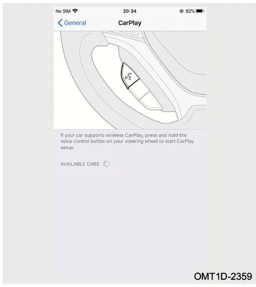 رابط کاربری تنظیمات CarPlay در گوشی موبایل