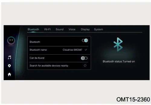 تنظیمات بلوتوث در سیستم صوتی و تصویری خودرو