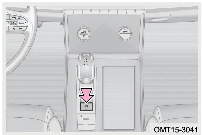 کلید سیستم AUTO HOLD بر روی کنسول وسط X77