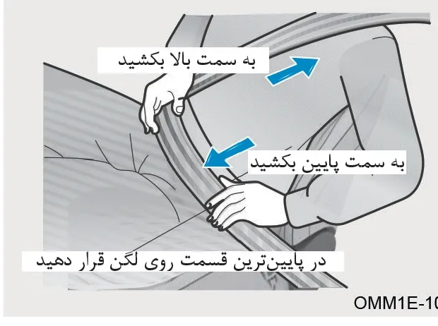 تنظیم صحیح نوار بالایی و پایینی کمربند ایمنی
