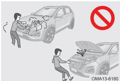 هشدار عدم دست زدن به موتور داغ و نحوه باز کردن درب موتور X33 کراس CVT