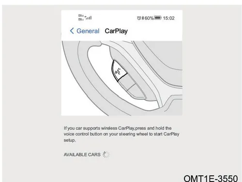 تصویر صفحه تنظیمات CarPlay در گوشی موبایل