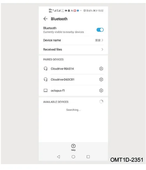 تصویر تنظیمات بلوتوث در تلفن همراه