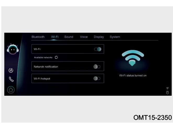 تنظیمات Wi-Fi در سیستم صوتی و تصویری خودرو
