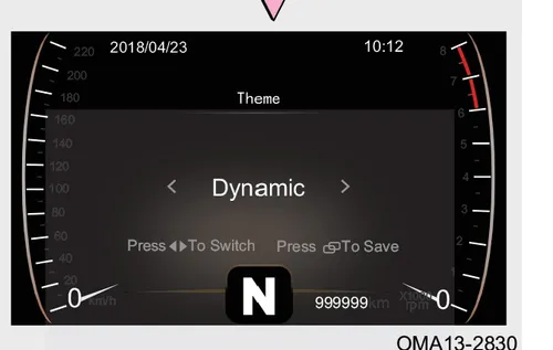 نمای صفحه انتخاب تم Dynamic در نمایشگر