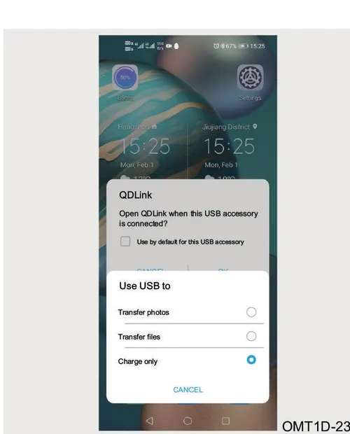 تنظیمات اتصال USB و برنامه QDLink در صفحه موبایل