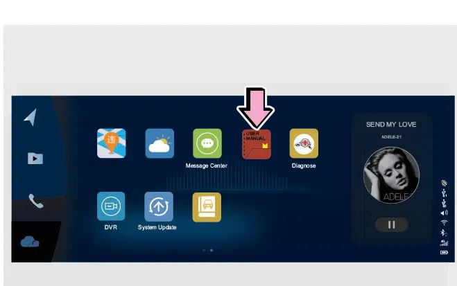 آیکون راهنمای استفاده USER MANUAL در منو