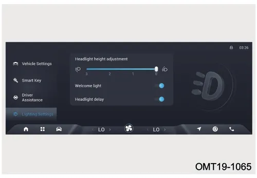 تنظیم ارتفاع نور چراغ جلو روی مانیتور فونیکس FX EV