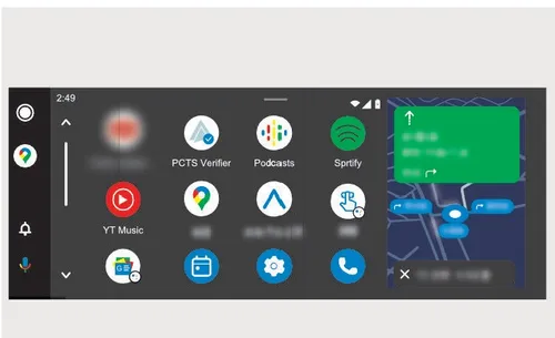 نمای صفحه کاربری Android Auto در مانیتور خودرو