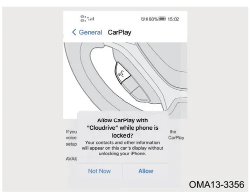 پیغام درخواست مجوز Allow CarPlay در موبایل
