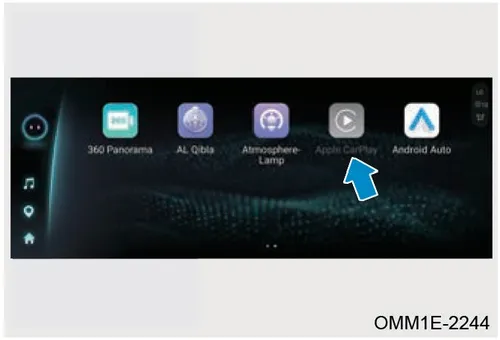 صفحه Apple CarPlay روی مانیتور