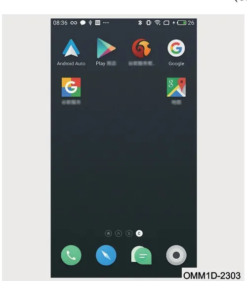 صفحه نمایش تلفن همراه و آیکون Android Auto