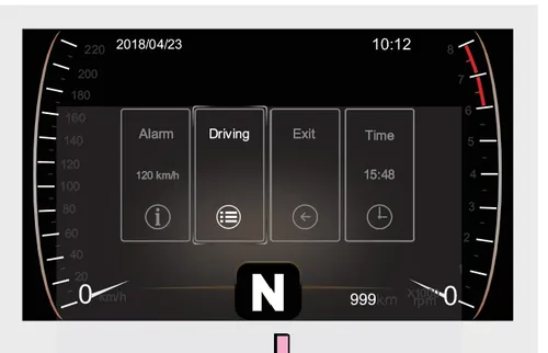 مراحل ورود به منوی تنظیمات و انتخاب بخش اطلاعات رانندگی (Driving)