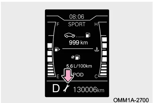 نمایشگر LCD و نشانگر چراغ سرویس