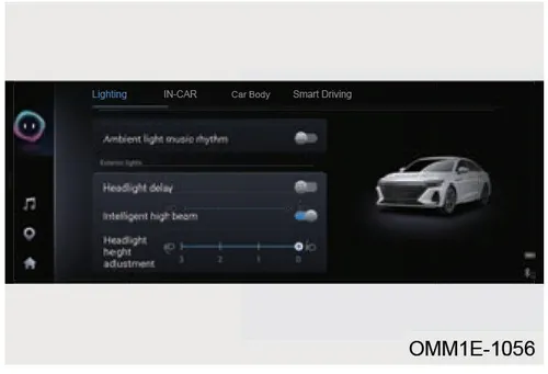 تنظیمات مانیتور برای فعال‌سازی Headlight delay
