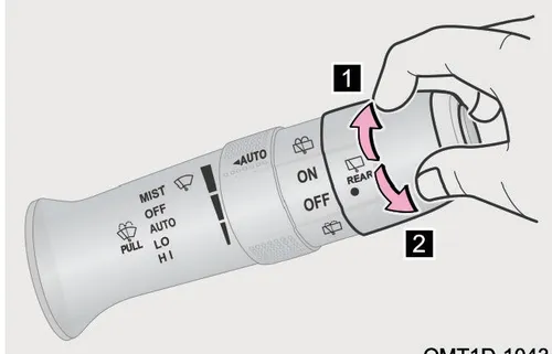 تصویر جزئیات کلید چرخشی انتهای دسته برفپاککن
