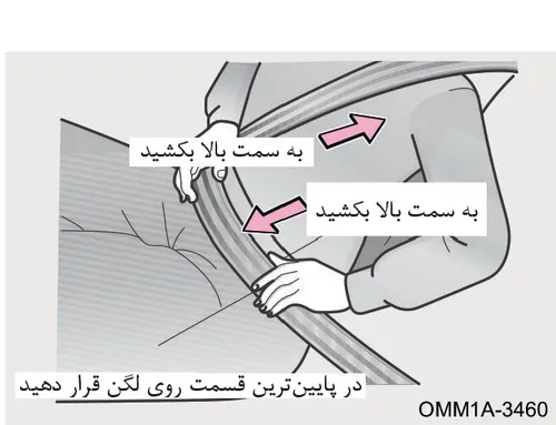 نحوه تنظیم و کشیدن کمربند سه نقطهای روی بدن