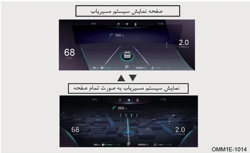 تصاویر مقایسه‌ای حالات نمایش سیستم مسیریاب در صفحه کیلومتر
