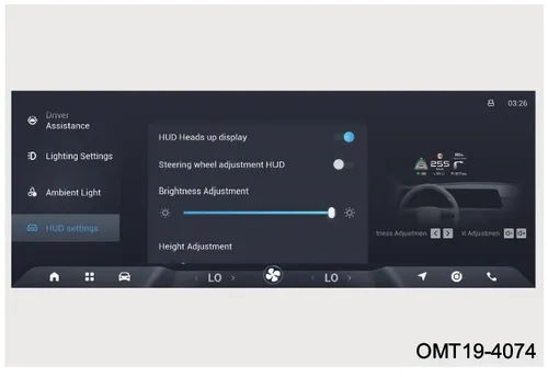 صفحه تنظیمات HUD