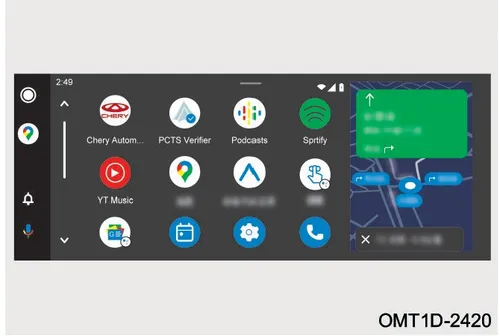 رابط کاربری برنامه Android Auto در مانیتور خودرو