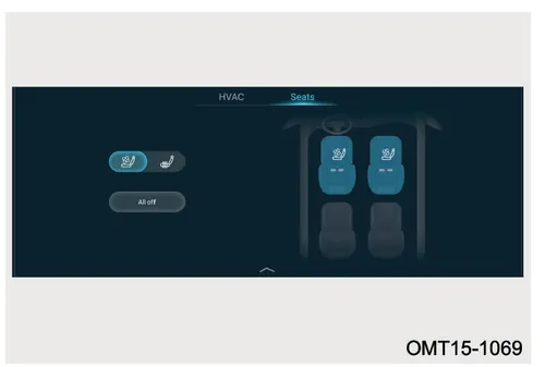 صفحه تنظیمات سردکن صندلی در مانیتور
